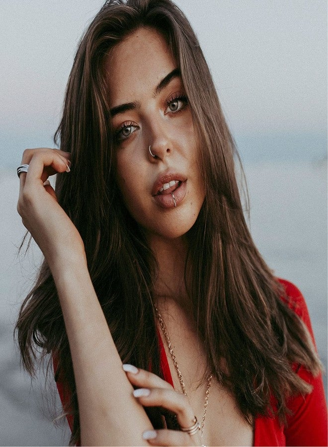 جي ستايل مجموعة Jstyle من 5 قطع من حلقات الأنف المصنوعة من الفولاذ الجراحي، مقاس 18 و16، مرصعة بحجر أوبال زركونيا مكعب، مزودة بمشبك مفصلي، مناسبة لثقب الحاجز الأنفي، وثقب الشفة، وثقب الغضروف، وثقب الأذن، وثقب الدايث، وثقب الروك، وثقب الصدفة. مجوهرات ثقب الأنف للنساء، مقاس 8 مم و16. - Image 3