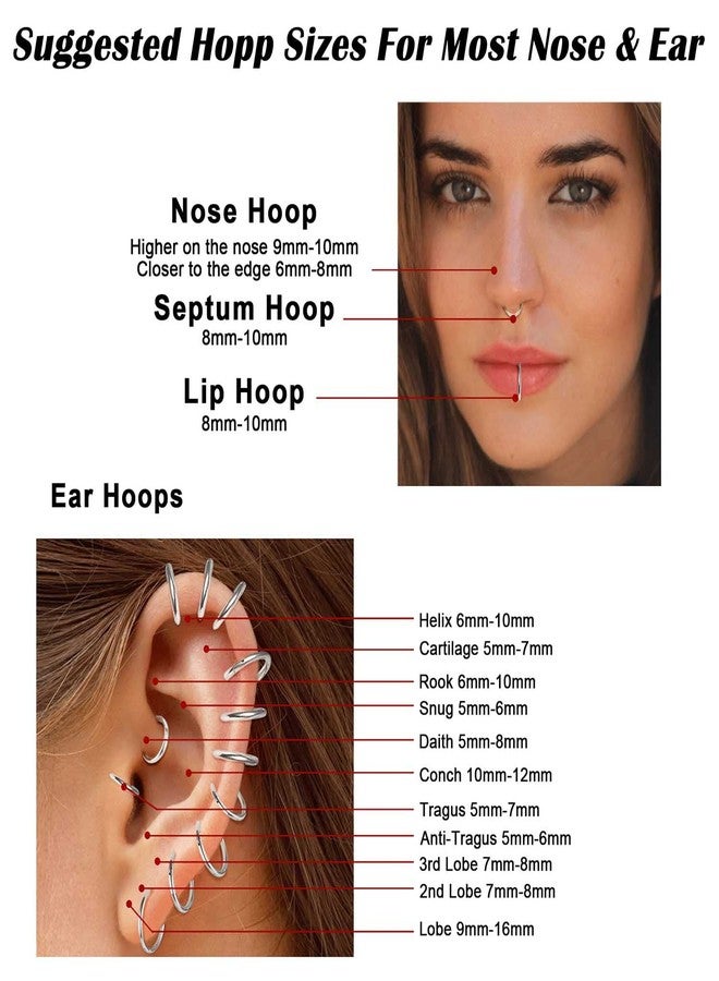 جي ستايل مجموعة Jstyle من 5 قطع من حلقات الأنف المصنوعة من الفولاذ الجراحي، مقاس 18 و16، مرصعة بحجر أوبال زركونيا مكعب، مزودة بمشبك مفصلي، مناسبة لثقب الحاجز الأنفي، وثقب الشفة، وثقب الغضروف، وثقب الأذن، وثقب الدايث، وثقب الروك، وثقب الصدفة. مجوهرات ثقب الأنف للنساء، مقاس 8 مم و16. - Image 5