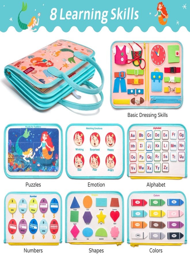 SUNNIFA Toddler Busy Board Montessori Toys for Boys, Sensory Book Educational Activities for Learning Fine Motor Skills, Birthday Gifts for Toddlers, Travel Toys for Airplane Car (Sky-8 Page) - Image 2