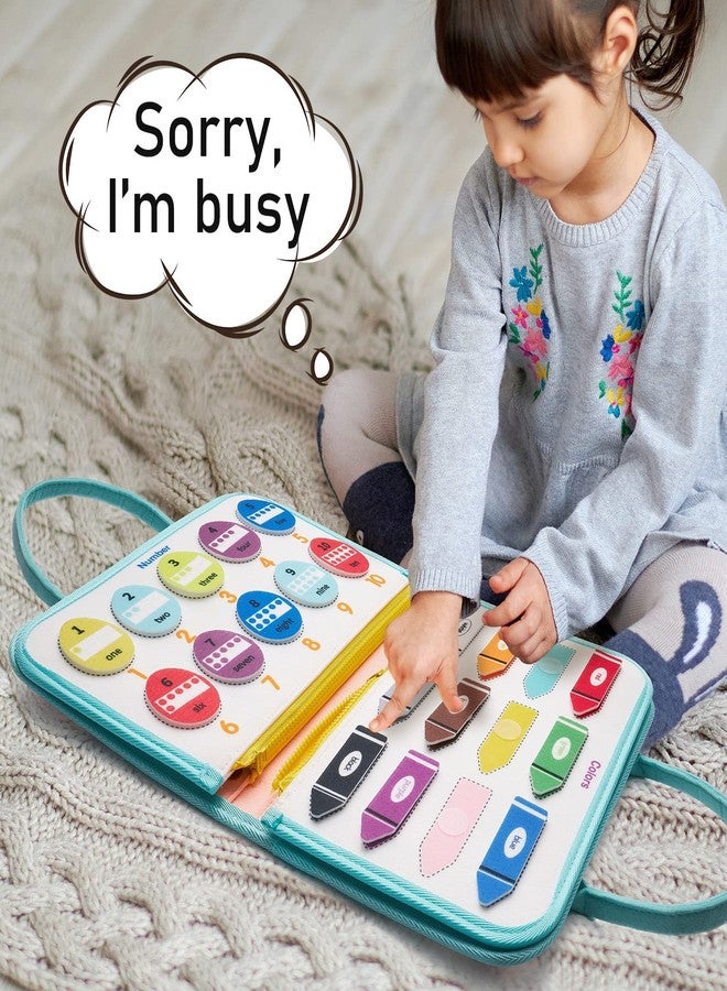 SUNNIFA Toddler Busy Board Montessori Toys for Boys, Sensory Book Educational Activities for Learning Fine Motor Skills, Birthday Gifts for Toddlers, Travel Toys for Airplane Car (Sky-8 Page) - Image 5