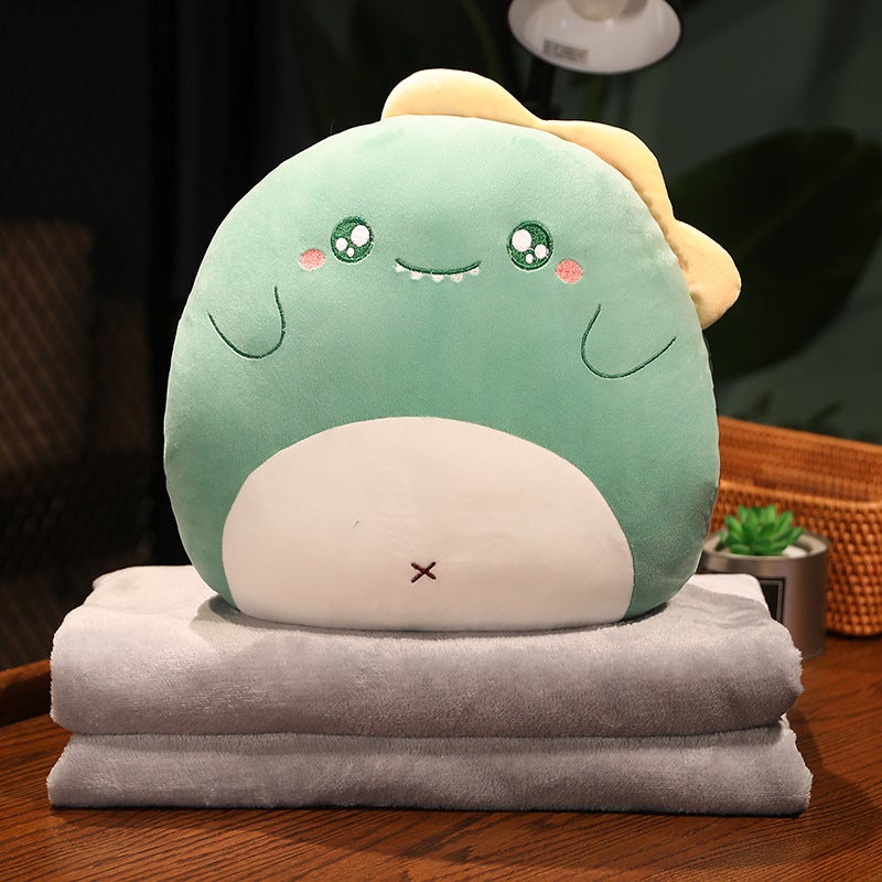 Pillow Quilt Dual-Purpose Air Conditioning Blanket Cushion Three-In-One Car Backrest Office Doll Nap Pillow Gift - Image 1