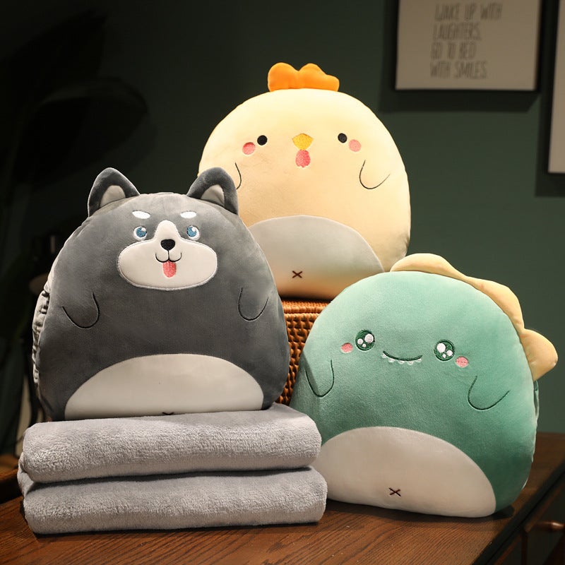 Pillow Quilt Dual-Purpose Air Conditioning Blanket Cushion Three-In-One Car Backrest Office Doll Nap Pillow Gift - Image 2