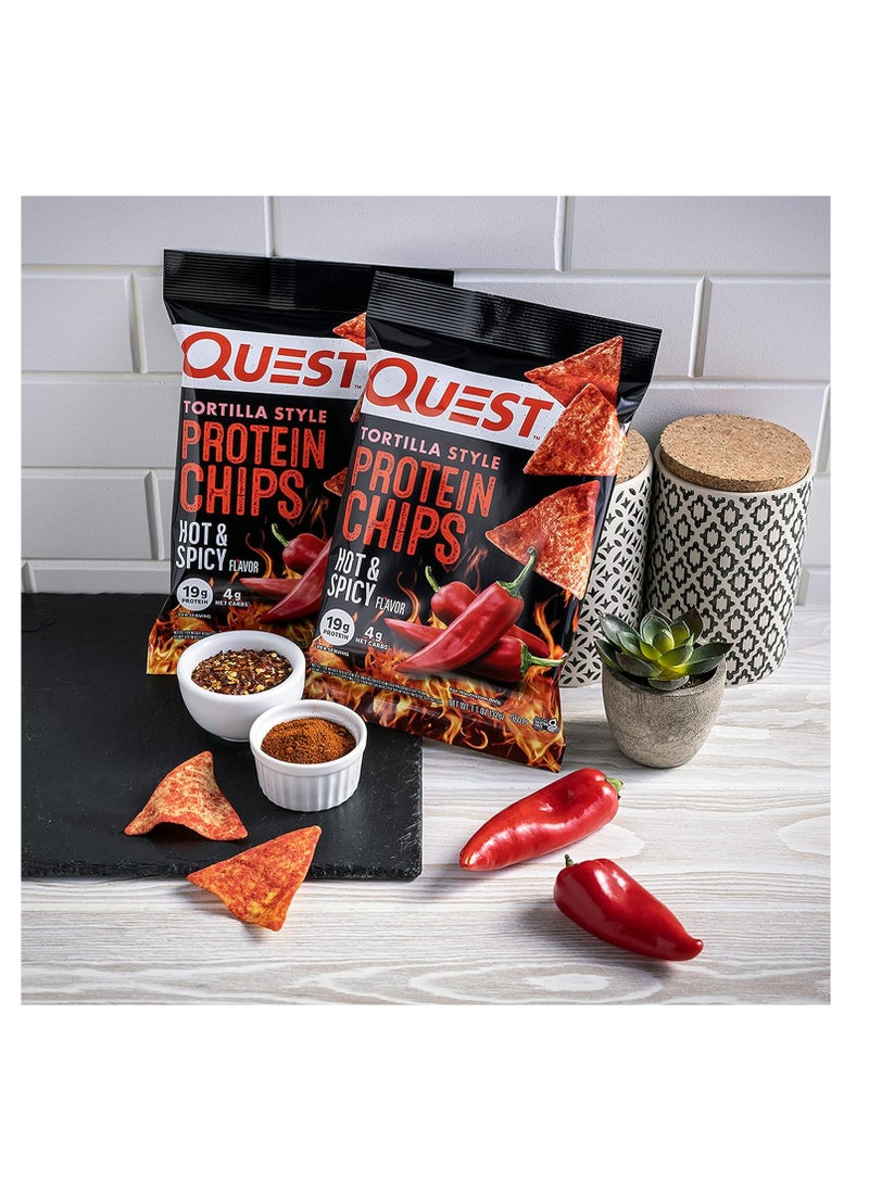 QUEST NUTRITION - Quest Tortilla Chips Hot And Spicy, 32G, Pack Of 8 - Image 1