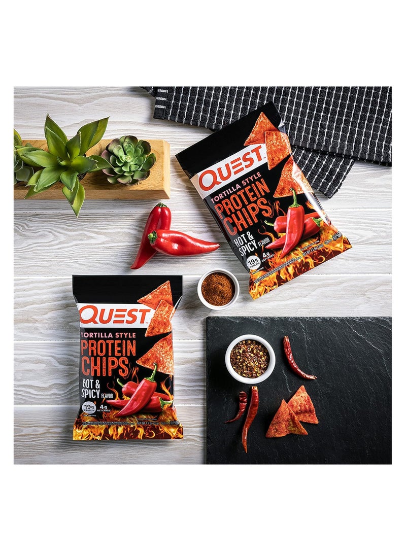 QUEST NUTRITION - Quest Tortilla Chips Hot And Spicy, 32G, Pack Of 8 - Image 1