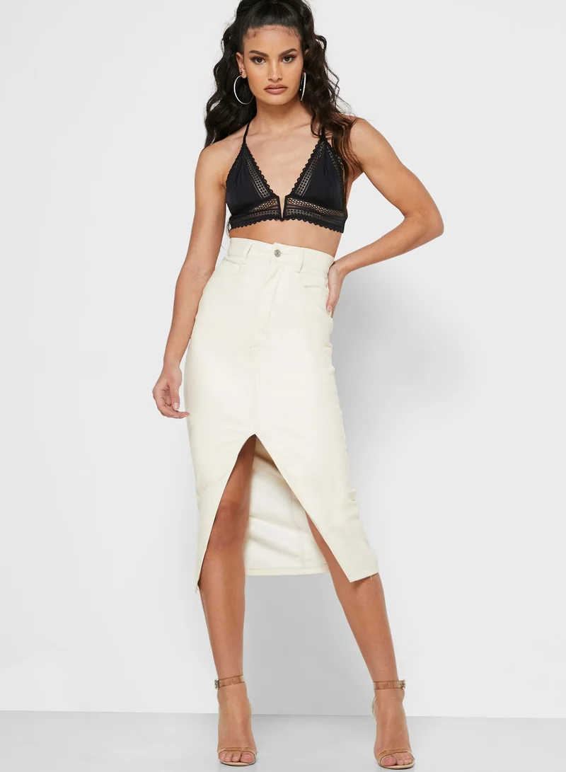 Missguided Front Split Skirt