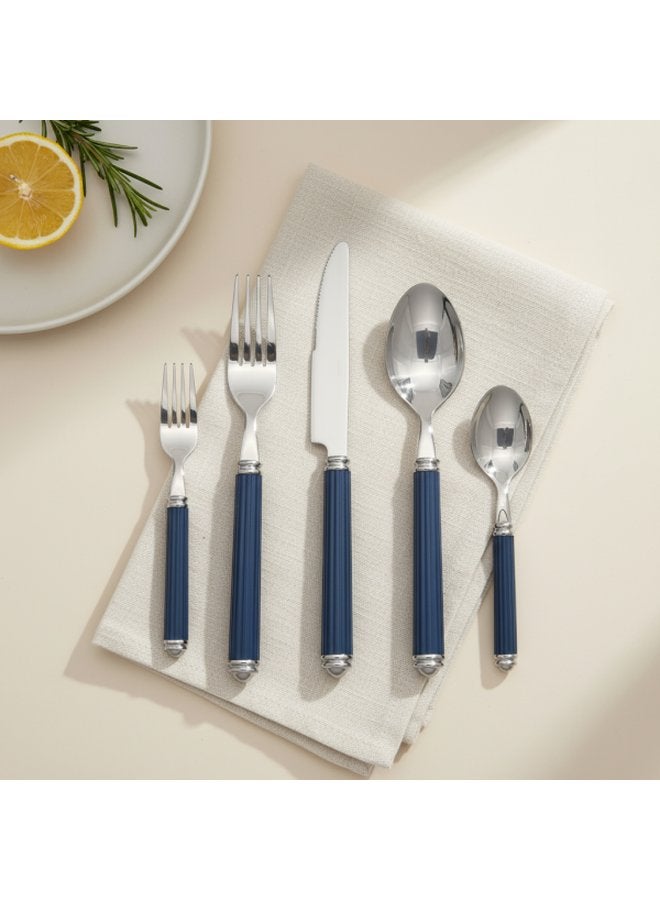 Zinnia 30-Piece Stainless Steel Cutlery Set - Blue - Image 1