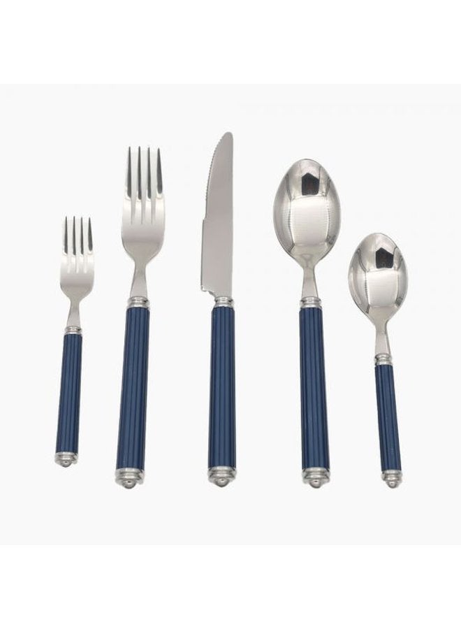 Zinnia 30-Piece Stainless Steel Cutlery Set - Blue - Image 2