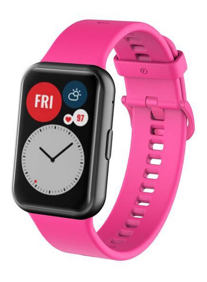 NIBEMINENT Silicone Huawei Watch Fit Replacement Band Fuchia - Image 3