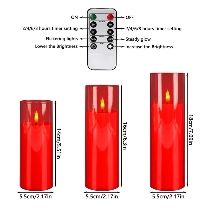Grcdoyvl 24-Pack Red Flameless LED Candles - Remote Control & Timer, Realistic Flickering for Chinese New Year Decor, Valentine's Day, Romantic Home Ambiance, Fireplace Mantel & Festive Centerpieces - Image 3