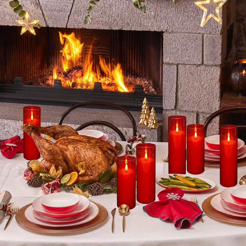 Grcdoyvl 24-Pack Red Flameless LED Candles - Remote Control & Timer, Realistic Flickering for Chinese New Year Decor, Valentine's Day, Romantic Home Ambiance, Fireplace Mantel & Festive Centerpieces - Image 5
