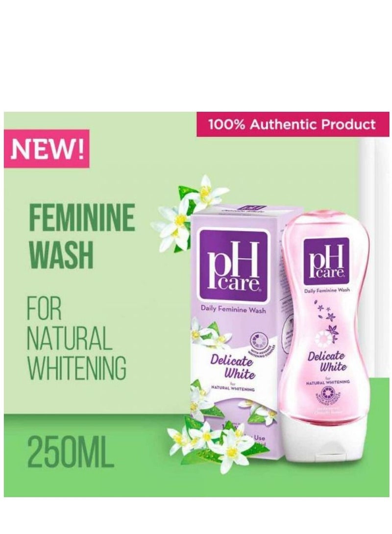 PH CARE FEMININE WASH DELICATE WHITE 250ML - Image 2