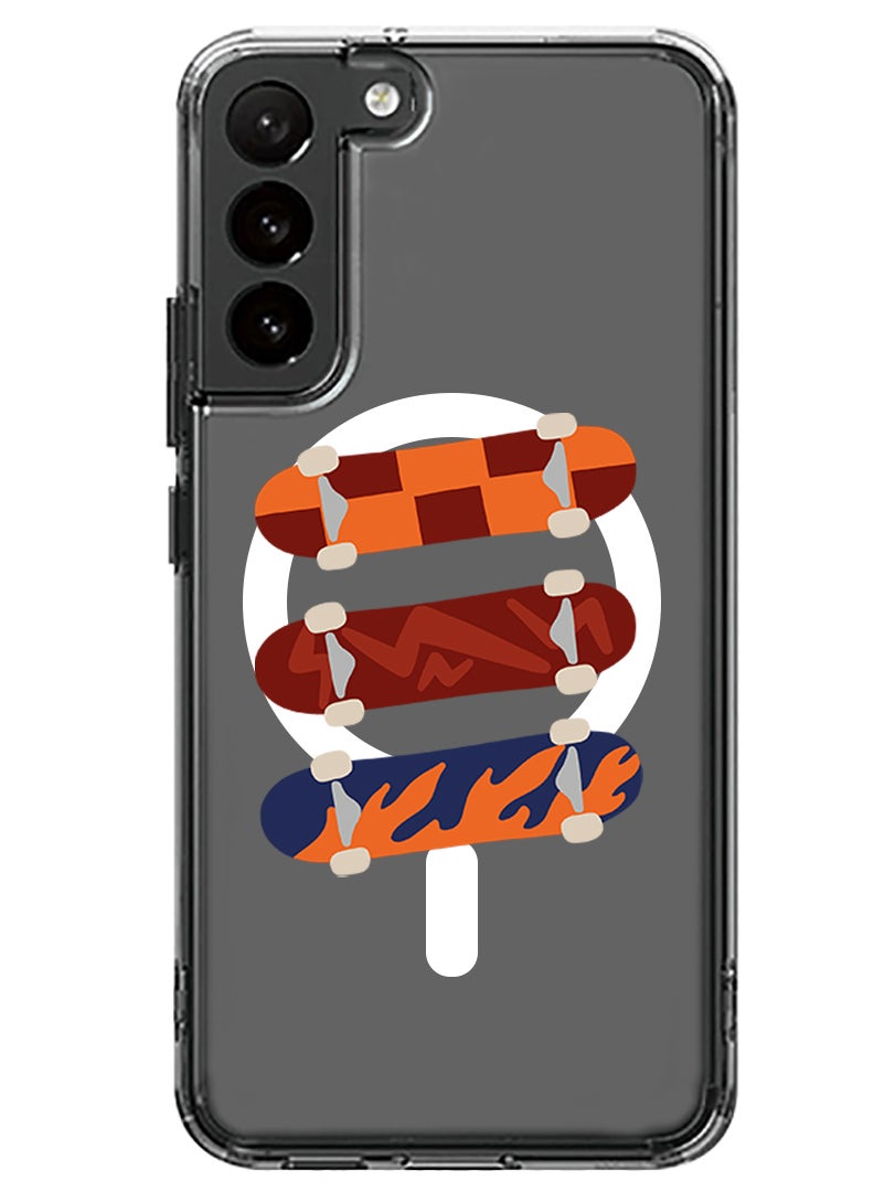 Theodor Magnetic Case for Samsung Galaxy S23 Plus 6.6-inch Compatible with MagSafe Wireless Charging, Shockproof Phone Bumper Cover Skates copy - Image 1