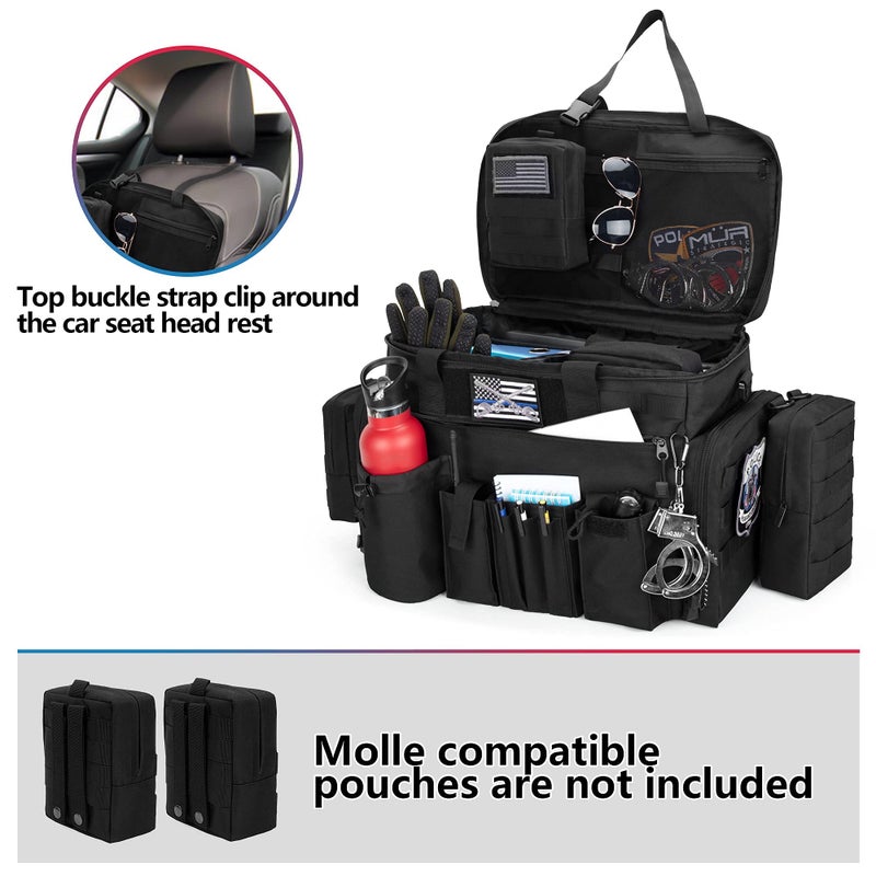 Trunab Patrol Bag, Police Duty Bag, Car Front Seat Organizer with 15.6â€ Tablet and Laptop Storage for Law Enforcement, Police Patrol, MOLLE Compatible - Image 3