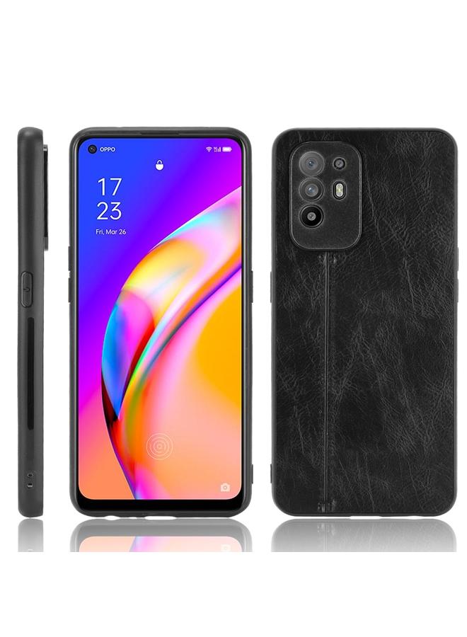 S-TOP Case For OPPO A94 5G / F19 Pro+ 5G Shockproof Sewing Cow Skin Texture PC + PU + TPU Case - Image 1