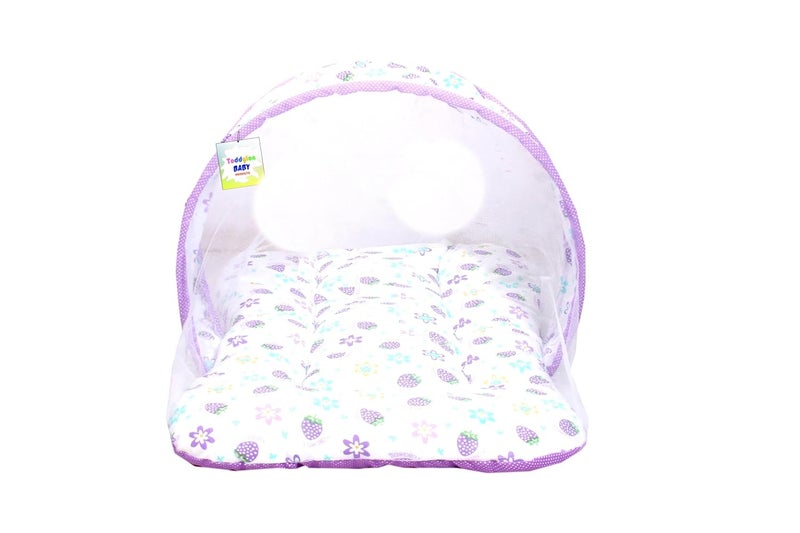 Toddylon Flat Bed Baby Bedding Set New Born Baby Bed|Mattress|Mosquito Net|Carry Bag|Essentials|Carry Bag|Cotton Combo|Infant Beds|Products (0-6 Months) (2Pcs Set),Purple - Image 3