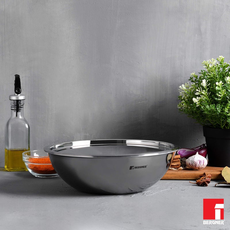 BERGNER BERGNER Hitech Triply Stainless Steel Scratch Resistant Non Stick Tasra/Tasla With Stainless Steel Lid, 20 cm, 1.5 Litres, Induction Base, Food Safe (PFOA Free), 2 Years Warranty, Silver  - Image 5