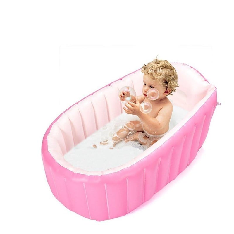 BAGILO Inflatable Baby Bath Tub with Air Pump for 6 to 36 Months Portable Air-Filled Bathtub Mini Swimming Pool for Kids Foldable Swimming Tub for Indoor & Outdoor Uses - Image 2