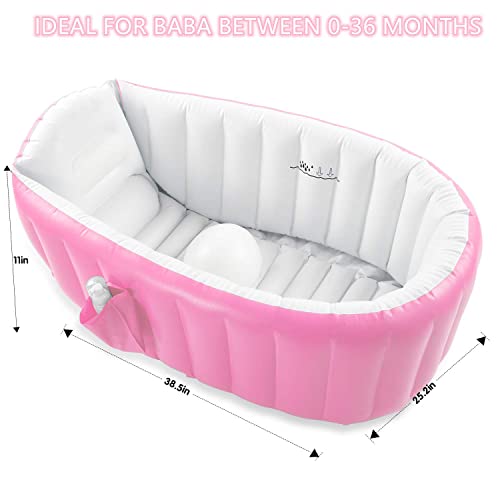 BAGILO Inflatable Baby Bath Tub with Air Pump for 6 to 36 Months Portable Air-Filled Bathtub Mini Swimming Pool for Kids Foldable Swimming Tub for Indoor & Outdoor Uses - Image 5