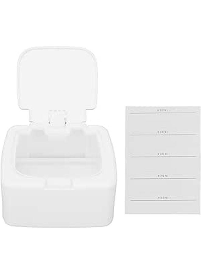 White Square Cotton Swab Sponge Storage Organizer Box With Dispenser For Bathroom Table - Image 1