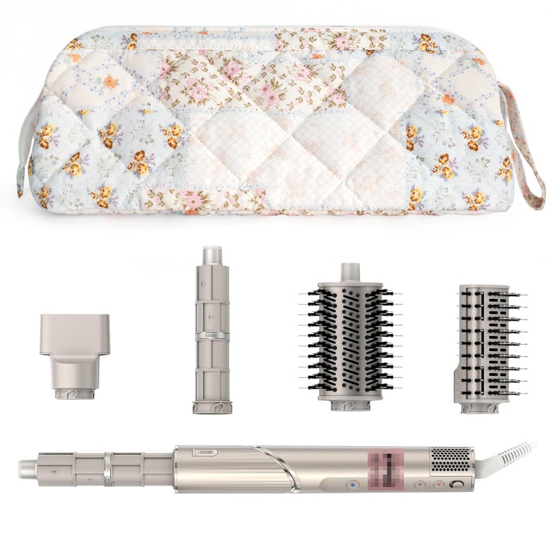 dadop Shark Flex Style Travel Case for Dyson Hair Dryer Airwrap Quilted Hair Tools Travel Bag Organizer Accessories Holder Curling Iron Carrying Case for Shark Dyson Revlon Spliced Flower - Image 2