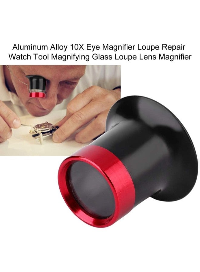 klarako 10X Magnifier, Aluminum Alloy Eye Magnifier Loupe Repair Watch Magnifying Glass Loupe Lens Small Lightweight Magnifying Glass Magnifier - Image 2