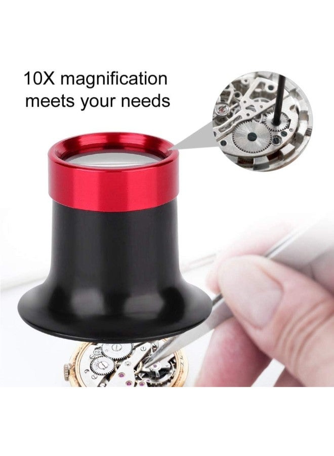 klarako 10X Magnifier, Aluminum Alloy Eye Magnifier Loupe Repair Watch Magnifying Glass Loupe Lens Small Lightweight Magnifying Glass Magnifier - Image 3
