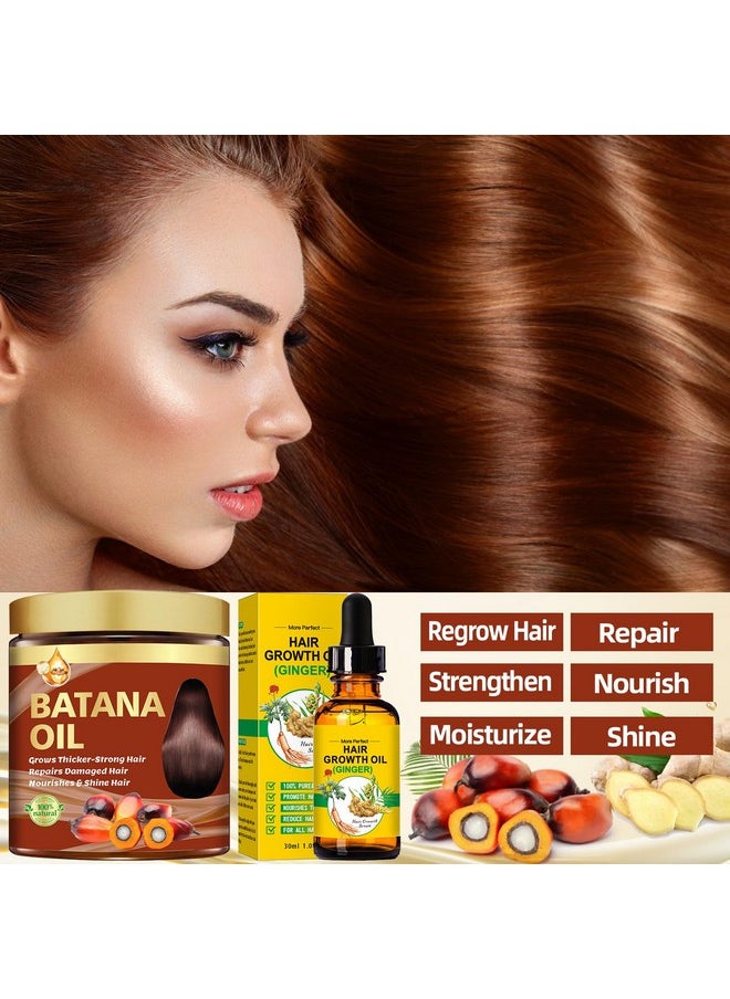 Clothes of skin Batana Oil for Hair Growth,Organic Raw Batana Oil Hair Mask & Ginger Hair Growth Oil,Hair Oil Hair Treatment for Frizzy Damaged Hair,For Thicker-Strong Hair,Nourishes Scalp,Repair Dry Damaged Hair  - Image 5