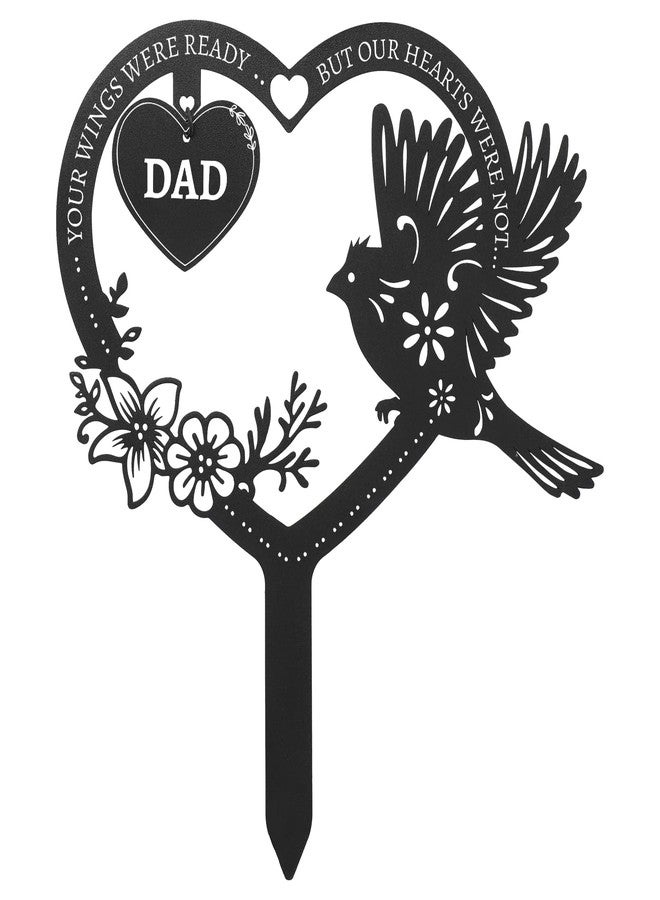 Calibron Sympathy Gifts for Loss of Dad Garden Stakes, Memorial Metal Grave Marker for Cemetery, Memorial Gifts for Loss of Father Garden Grave Decorations for Cemetery Outdoors Yard Decor - Image 1