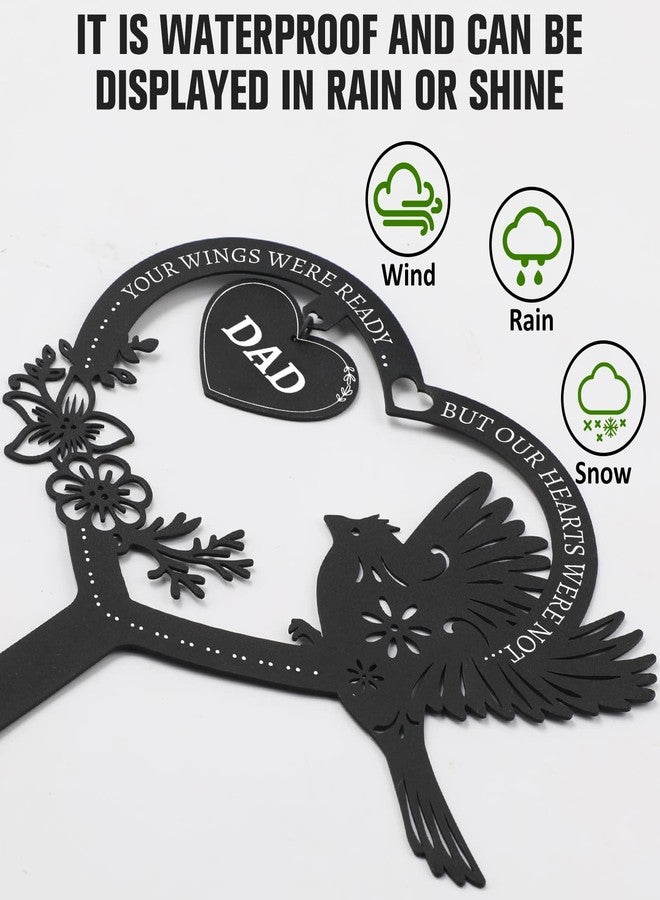 Calibron Sympathy Gifts for Loss of Dad Garden Stakes, Memorial Metal Grave Marker for Cemetery, Memorial Gifts for Loss of Father Garden Grave Decorations for Cemetery Outdoors Yard Decor - Image 3