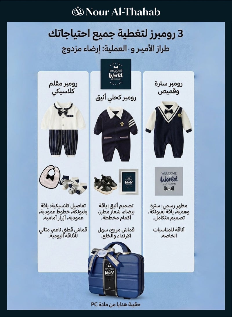 Nour Al-Thahab Newborn gentleman style gift box set, the first choice for high-end social gift giving, scene based gift differentiation: Different from the universal hang tag of ordinary newborn gift boxes, this hang tag is specially designed for important scenes such as Saudi Arabia's birth ceremony and full moon banquet, accurately covering the local high-end gift giving needs - Image 4