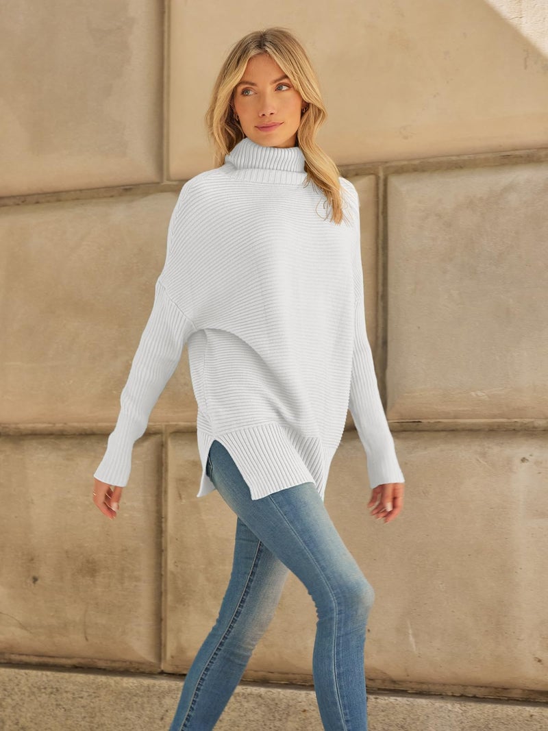 LILLUSORY Womens Turtleneck Oversized Tunic Early Fall Fashion Must Have Sweaters 2025 Casual Long Pullover Plus Size Winter Cute Poncho Cozy Work Old Money Clothes Outfits Clothing Tops Leggings - Image 2