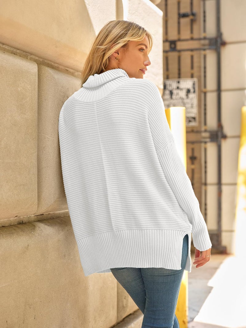 LILLUSORY Womens Turtleneck Oversized Tunic Early Fall Fashion Must Have Sweaters 2025 Casual Long Pullover Plus Size Winter Cute Poncho Cozy Work Old Money Clothes Outfits Clothing Tops Leggings - Image 4