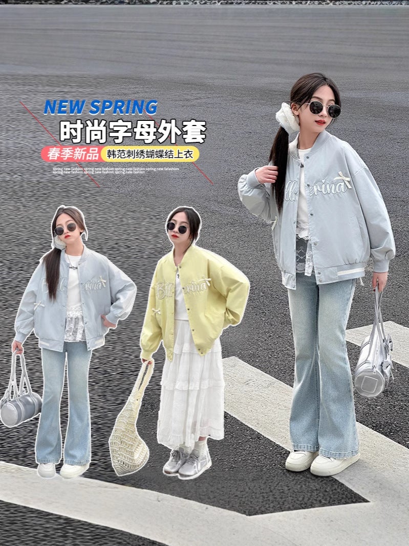 Girls' Coat Children'S Western Style Spring Jacket Large Children'S Wear Girls' Spring Top Trendy - Image 3