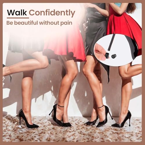 Homeaura Protective Heel Covers for Women - 8 Pcs High Heel Protectors, Heel Stoppers for Wedding, Grass, Gravel, Wetlands Outdoor Events (2_S & 2_M Size Black + 2_S & 2_M Size Clear) - Image 5
