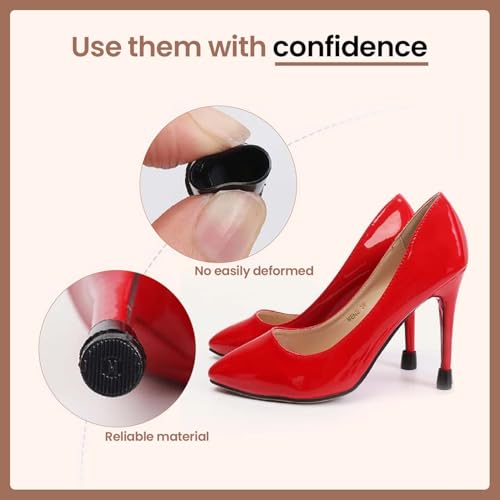 Homeaura Protective Heel Covers for Women - 8 Pcs High Heel Protectors, Heel Stoppers for Wedding, Grass, Gravel, Wetlands Outdoor Events (2_S & 2_M Size Black + 2_S & 2_M Size Clear) - Image 3