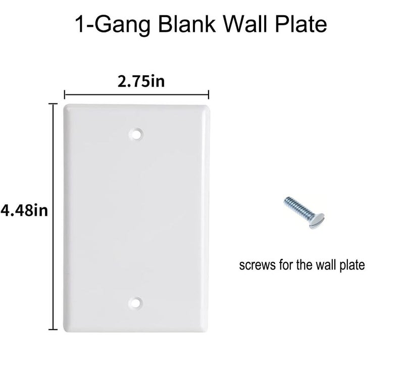 ZEFTV Blank Wall Plates 1-Gang blank Switch Outlet Electrical Cover Plate Unbreakable Thermoplastic Faceplate for Light Receptacle Outlet Switch, White (4 Pack) - Image 3