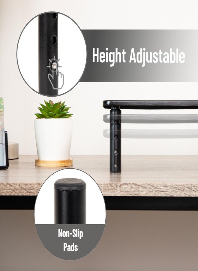 Mind Reader Monitor Stand, Height Adjustable, Ventilated Laptop Riser, Office, Metal, 14.5"L x 9.25"W x 4-5.5"H, Black - Image 5