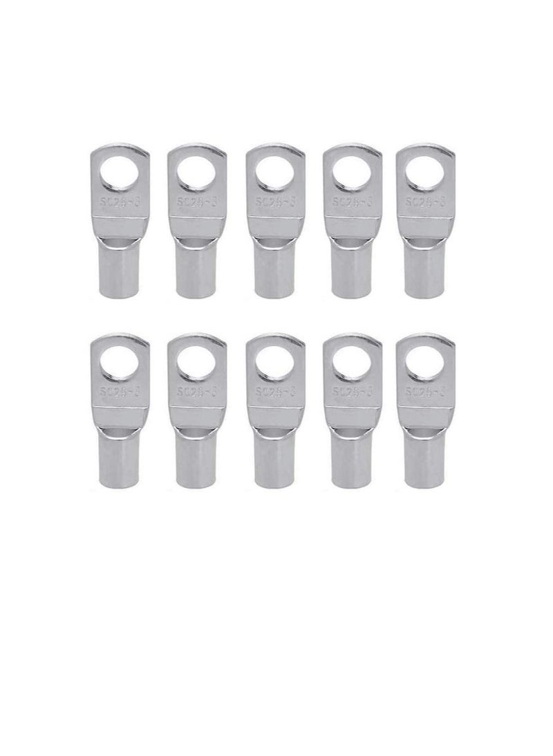 Copper Cable Lugs 10Pcs Set-Wire Terminals, Connector Cable lugs Ring Battery SC Terminals, for Marine, Solar, Automotive, Electric, Home Applications etc (Hole Size 6mm, Cable Size 25mm)  - Image 2