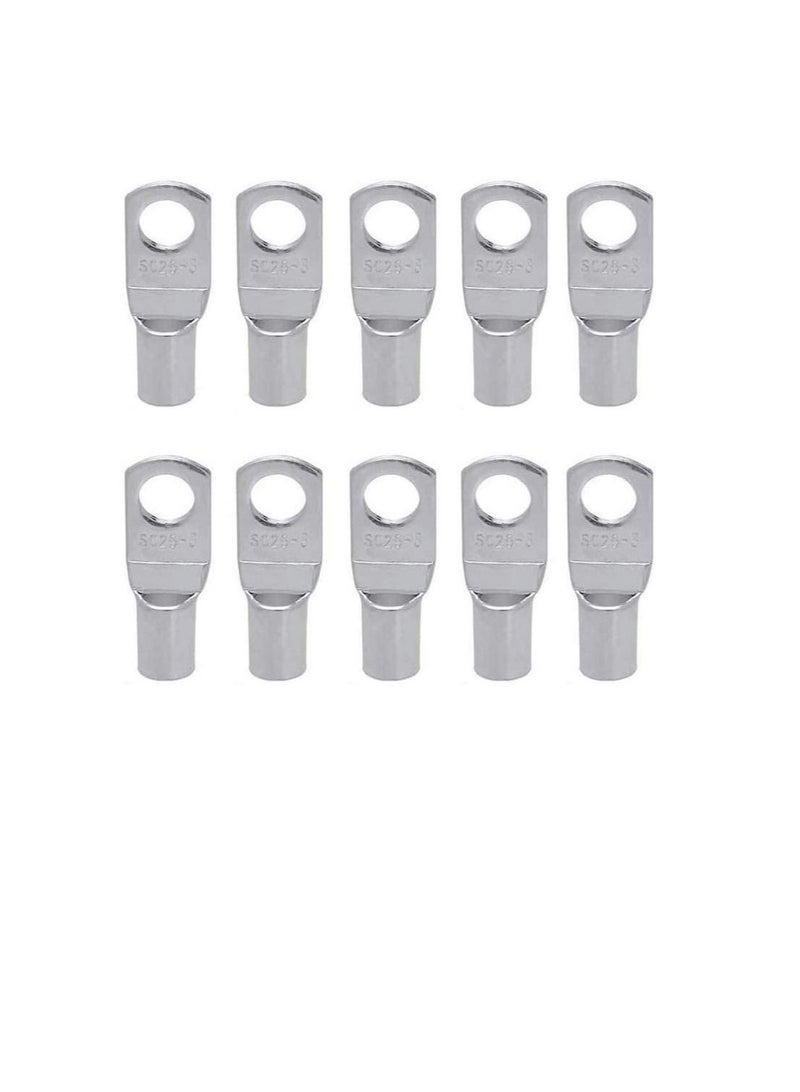 Copper Cable Lugs 10Pcs Set-Wire Terminals, Connector Cable lugs Ring Battery SC Terminals, for Marine, Solar, Automotive, Electric, Home Applications etc (Hole Size 6mm, Cable Size 25mm)  - Image 1