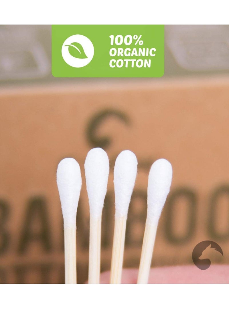 EcoFox Bamboo Cotton Swabs 500 Count | Biodegradable & Organic Wooden Cotton Buds | Double Tipped Ear Sticks | 100% Eco-Friendly & Natural | Perfect for Ear Wax Removal, Arts & Crafts, Removing Dust & Dirt…  - Image 2