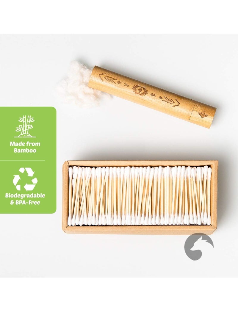 EcoFox Bamboo Cotton Swabs 500 Count | Biodegradable & Organic Wooden Cotton Buds | Double Tipped Ear Sticks | 100% Eco-Friendly & Natural | Perfect for Ear Wax Removal, Arts & Crafts, Removing Dust & Dirt…  - Image 3