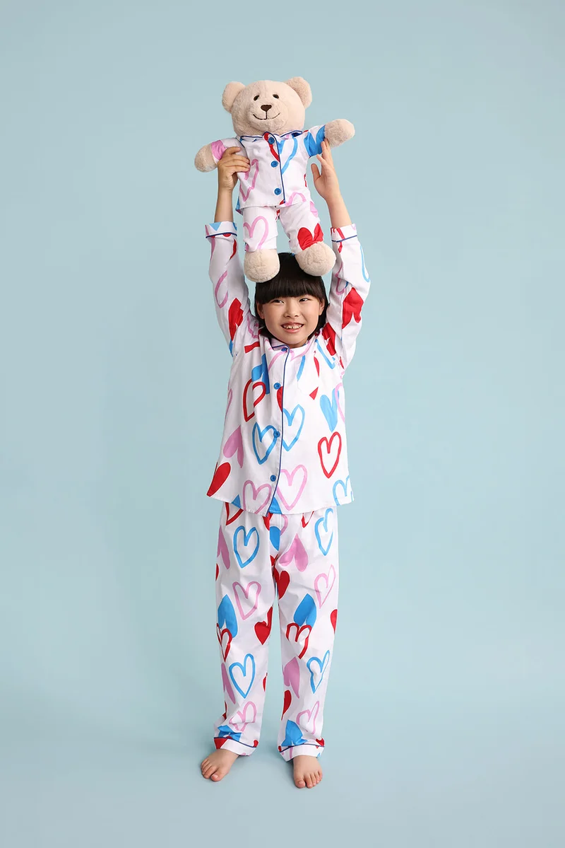 Luna Mia 'Camilla' Pyjama Set With Matching Teddy Bear