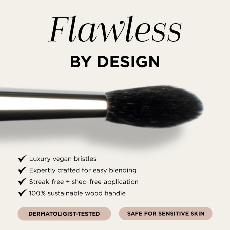 HALEYS Crease Eyeshadow Brush, Medium Fluffy Tapered Brush, Soft, Easy Blending Makeup Tool, Seamless, Multi-tasking Makeup Brush for Cream and Powder, High-end Synthetic Bristles, Vegan + CF - Image 4
