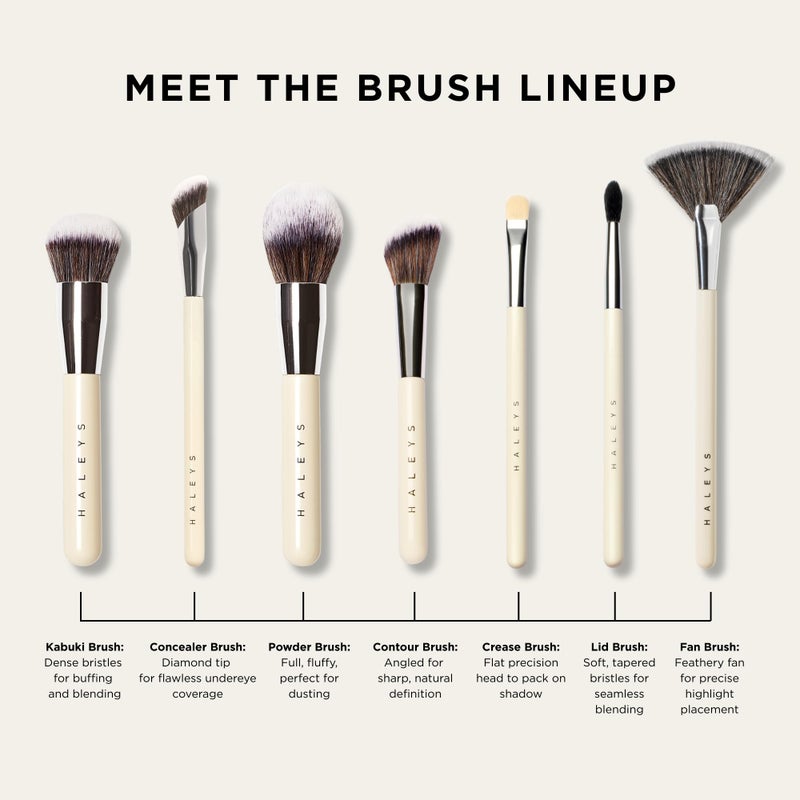 HALEYS Crease Eyeshadow Brush, Medium Fluffy Tapered Brush, Soft, Easy Blending Makeup Tool, Seamless, Multi-tasking Makeup Brush for Cream and Powder, High-end Synthetic Bristles, Vegan + CF - Image 5