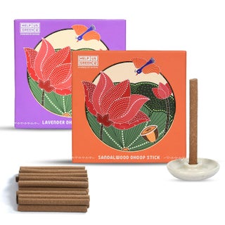 HELP US GREEN Fragrance Lavender and Sandalwood Flavour Dhoop Sticks for Pooja 50 pcs Pack of 2 Dhup Batti with Holder Agarbatti Incense Stick Sandal Cones Cup Sambrani 25 SticksPack - pzsku/ZA0C28403B904DA6CBD44Z/45/1748243081/c70a7a8b-fe59-469e-b651-0d65c947635e