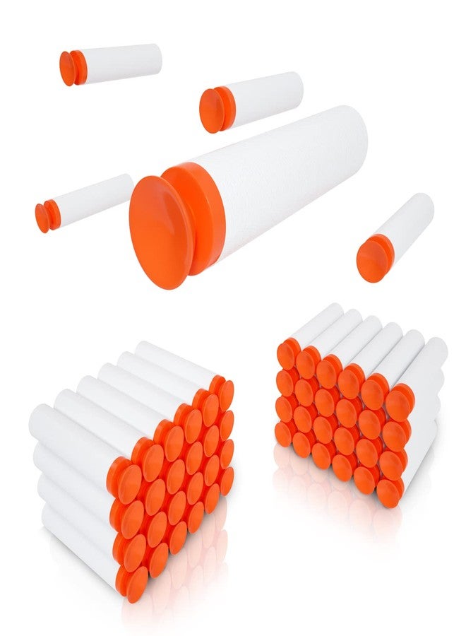 TORMEN Refill Suction Darts,Compatible for Nerf Elite Series Blasters Toy Guns-Glow in The Dark,White 100Pcs - Image 1