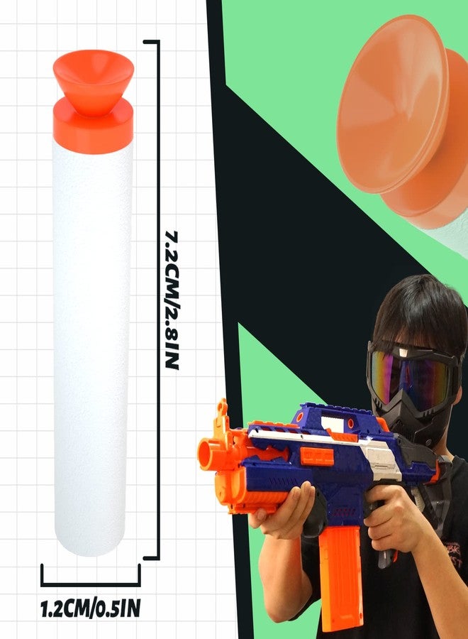 TORMEN Refill Suction Darts,Compatible for Nerf Elite Series Blasters Toy Guns-Glow in The Dark,White 100Pcs - Image 2