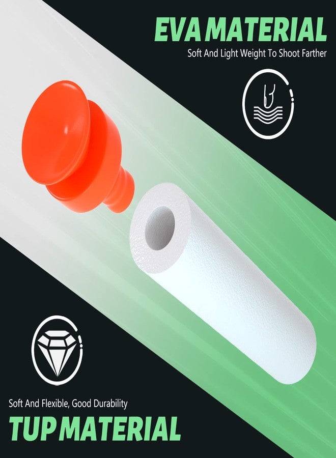 TORMEN Refill Suction Darts,Compatible for Nerf Elite Series Blasters Toy Guns-Glow in The Dark,White 100Pcs - Image 3