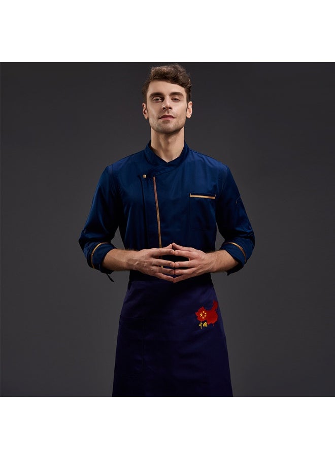 NIBEMINENT Chef Jackets French Restaurant Cafe Food Service Kitchen Cook Barber Shop Patissier Work Uniform  - Image 1