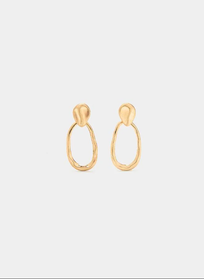 بارفوا الأقراط ذات الحلقة غير المنتظمة ذهبية